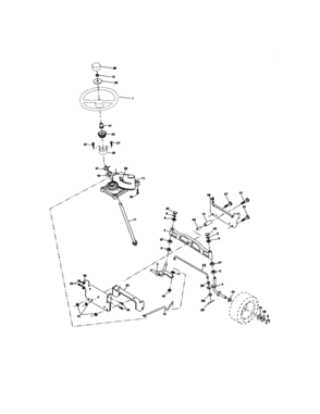 Steering Assembly Diagram and Parts List for 917275641  Craftsman Lawn Tractor