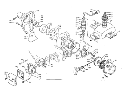 Fueltank, Recoil Starter And Clutch Diagram and Parts List for 271281711  Craftsman Trimmer