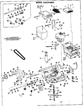 Mower Deck Diagram and Parts List for 536978903  Craftsman Lawn Mower