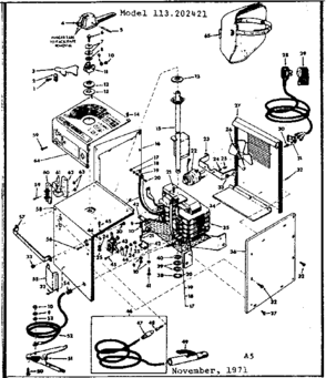 Unit Diagram and Parts List for 113202421  Craftsman Welder
