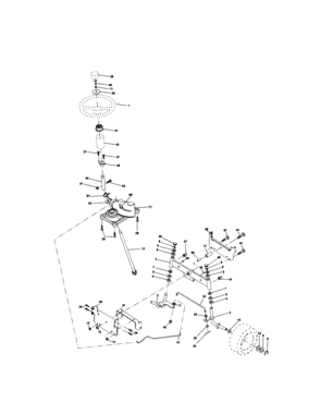Steering Assembly Diagram and Parts List for 917271822  Craftsman Lawn Tractor