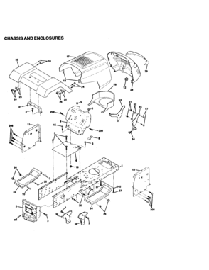 Chassis And Enclosures Diagram and Parts List for 917270530  Craftsman Lawn Tractor