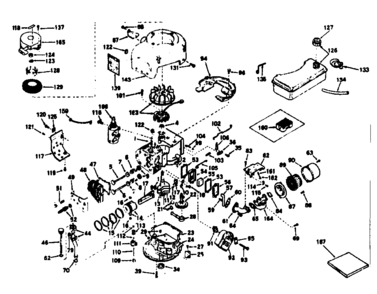 Basic Engine Diagram and Parts List for 143226342  Craftsman Engine