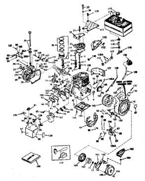 Basic Engine Diagram and Parts List for 143756222  Craftsman Engine