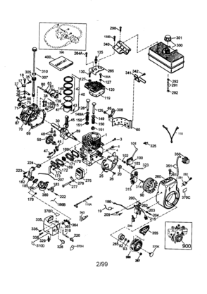 Craftsman 4-cycle Engine Diagram and Parts List for 143009003  Craftsman Engine
