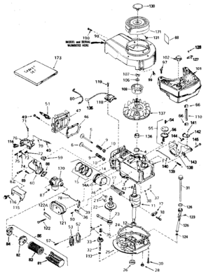 Replacement Parts Diagram and Parts List for 143384242  Craftsman Engine
