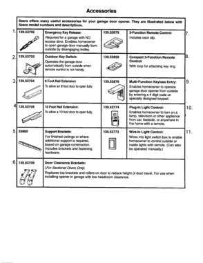 Opener Accessories Diagram and Parts List for 13953335SRT3  Craftsman Garage Door Opener