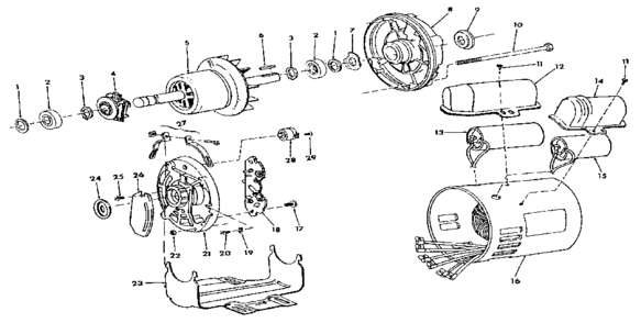 Unit Parts Diagram and Parts List for 818320  Craftsman Power Motor