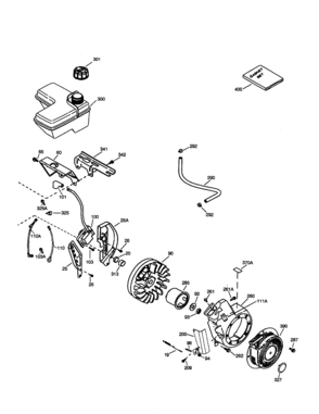 Fuel Tank/fly Wheel Diagram and Parts List for 143016003  Craftsman Engine