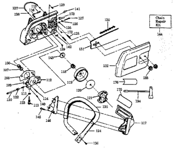 Handle Assembly Diagram and Parts List for 358356331  Craftsman Chainsaw