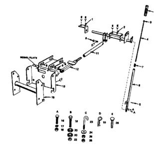 Lift Mechanism - Model Number 486.254040 Diagram and Parts List for 486254020  Craftsman Snow Blower