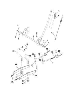 Lift Diagram and Parts List for 917287013  Craftsman Lawn Tractor