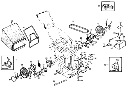 Drive Assembly Diagram and Parts List for 917372570  Craftsman Lawn Mower