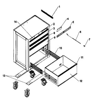 Chest Diagram and Parts List for 706630270  Craftsman Tool Stand & Cart
