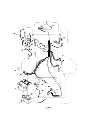 Electrical Diagram and Parts List for 917270740  Craftsman Lawn Tractor