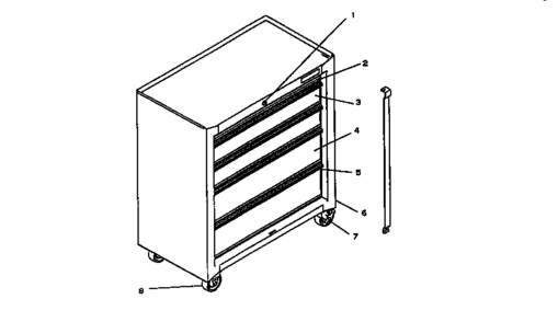 Unit Parts Diagram and Parts List for 706657870  Craftsman Tool Stand & Cart