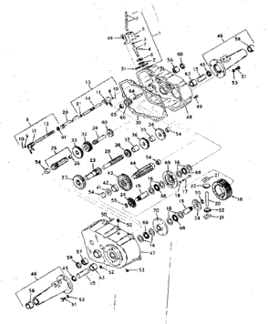 Transaxle Diagram and Parts List for 917250800-1987  Craftsman Lawn Tractor