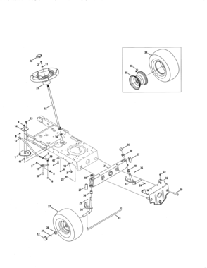 Steering Diagram and Parts List for 247203713  Craftsman Lawn Tractor