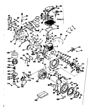 Basic Engine Diagram and Parts List for 143629072  Craftsman Engine