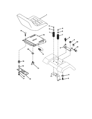 Seat Assembly Diagram and Parts List for 917277420  Craftsman Lawn Tractor