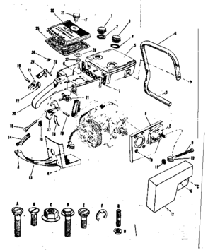 Main Frame Diagram and Parts List for 917351250  Craftsman Chainsaw
