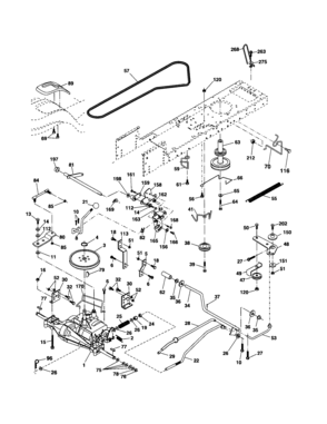 Drive Diagram and Parts List for 917253100  Craftsman Lawn Tractor