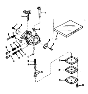 Carburetor No. 29928 Diagram and Parts List for 143102070  Craftsman Engine
