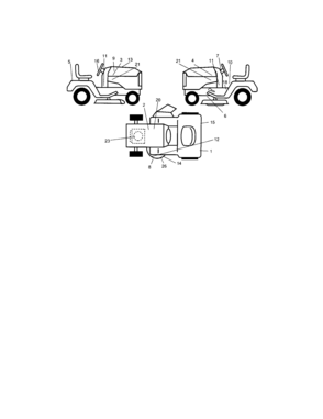 Decals Diagram and Parts List for 917273645  Craftsman Lawn Tractor