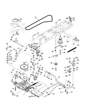 Drive Diagram and Parts List for 917253620  Craftsman Lawn Tractor