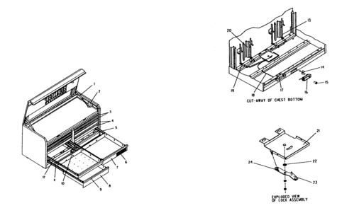 Chest Diagram and Parts List for 706655501  Craftsman Tool Stand & Cart