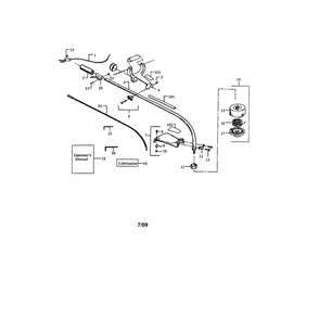 Driveshaft/Shield/Cutting Head Diagram and Parts List for 358797130-TRIMMER  Craftsman Trimmer