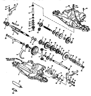 Transaxle Assembly Diagram and Parts List for 987889000  Craftsman Lawn Mower