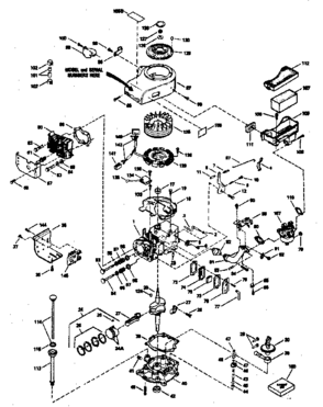Basic Engine Diagram and Parts List for 143366132  Craftsman Engine
