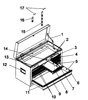 Tool Chest Diagram and Parts List for 706592941  Craftsman Tool Stand & Cart