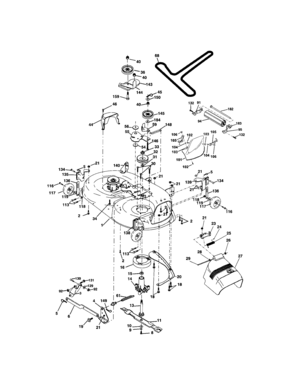 Mower Deck Diagram and Parts List for 917274030  Craftsman Lawn Tractor