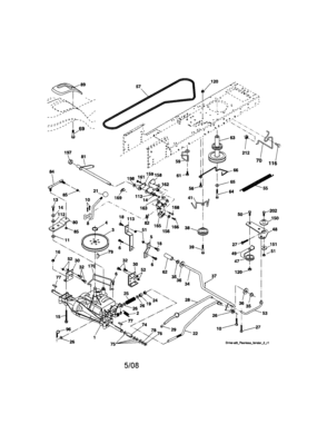 Ground Drive Diagram and Parts List for 917286070  Craftsman Lawn Tractor