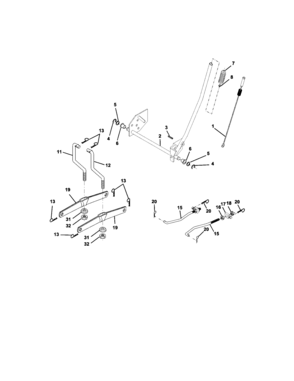 Lift Assembly Diagram and Parts List for 917271742  Craftsman Lawn Tractor