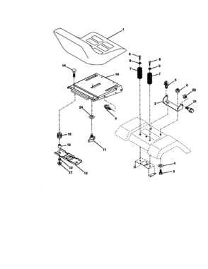 Seat Assembly Diagram and Parts List for 917273371  Craftsman Lawn Tractor