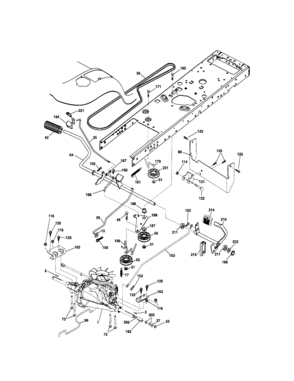 Ground Drive Diagram and Parts List for 917286140  Craftsman Lawn Tractor