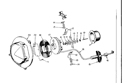 Rewind Starter No. 590332 Diagram and Parts List for 91760032  Craftsman Chainsaw