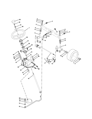 Steering Assembly Diagram and Parts List for 917279982  Craftsman Lawn Tractor