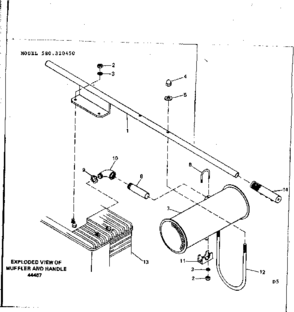 Muffler And Handle Diagram and Parts List for 580320450  Craftsman Engine