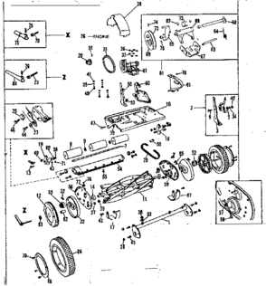 Reel Assembly Diagram and Parts List for 53681989  Craftsman Lawn Mower