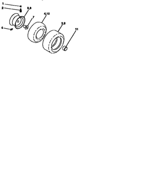 Wheels And Tires Diagram and Parts List for 917258102  Craftsman Lawn Tractor