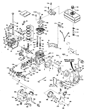 Engine Diagram and Parts List for 143786032  Craftsman Engine