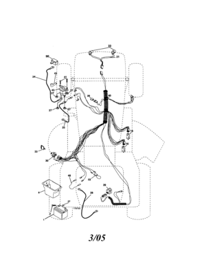 Electrical Diagram and Parts List for 917277252  Craftsman Lawn Tractor