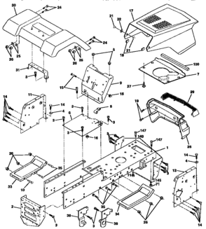 Part Location Diagram of 159481 Craftsman Lawn tractor deck assembly