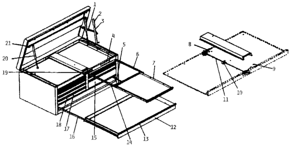 Unit Parts Diagram and Parts List for 706656950  Craftsman Tool Stand & Cart