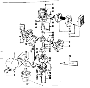 Cylinder Assembly Diagram and Parts List for 234795491  Craftsman Trimmer