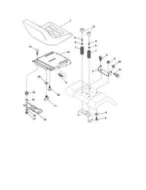 Seat Assembly Diagram and Parts List for 917274041  Craftsman Lawn Tractor